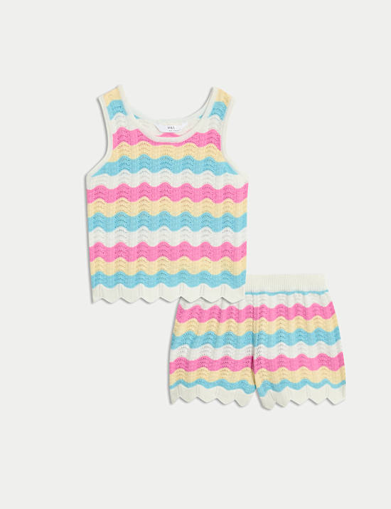 2pc Pure Cotton Knitted Vest and Shorts (2-8 Yrs)