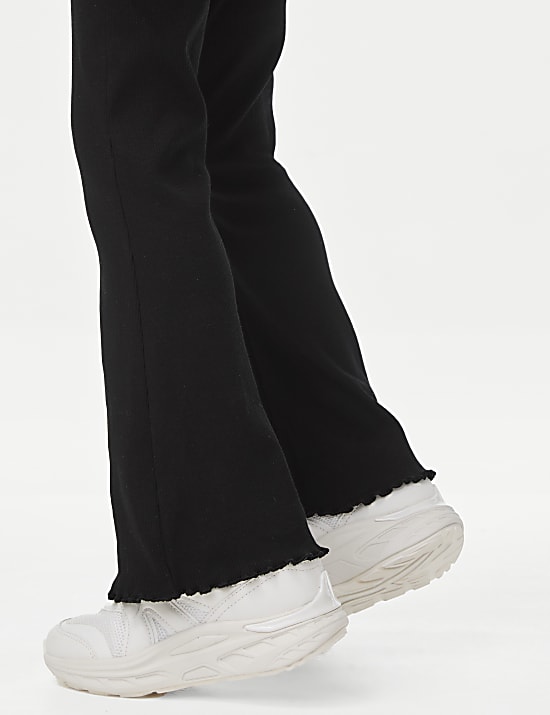 Cotton Rich Ribbed Flared Leggings (2-8 Yrs)