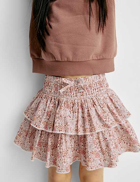 Pure Cotton Ditsy Floral Ra-ra Skirt (2-8 Yrs)