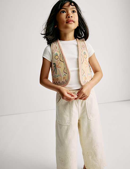 Pure Cotton Embroidered Vest (2-16 Yrs)