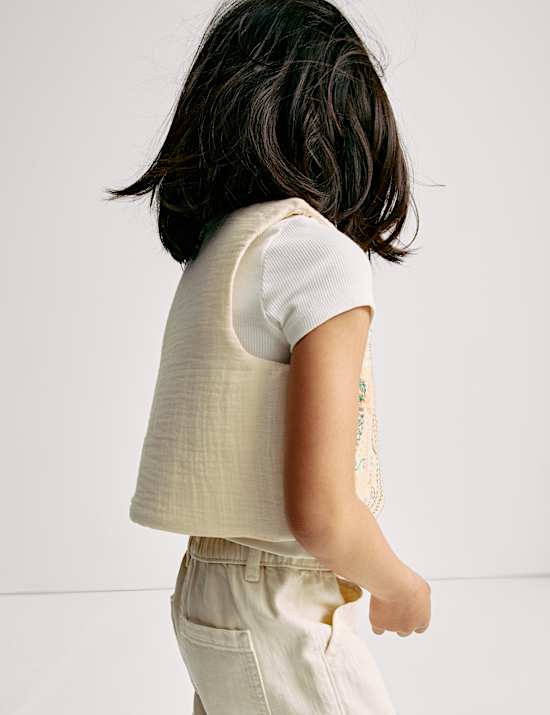 Pure Cotton Embroidered Vest (2-16 Yrs)