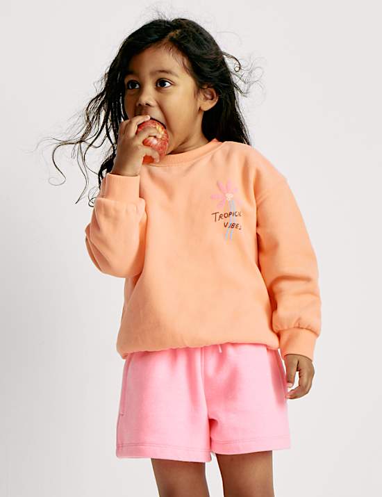 Cotton Rich Sunshine Slogan Sweatshirt (2-8 Yrs)