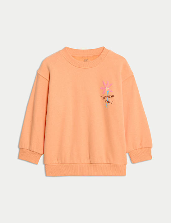 Cotton Rich Sunshine Slogan Sweatshirt (2-8 Yrs)