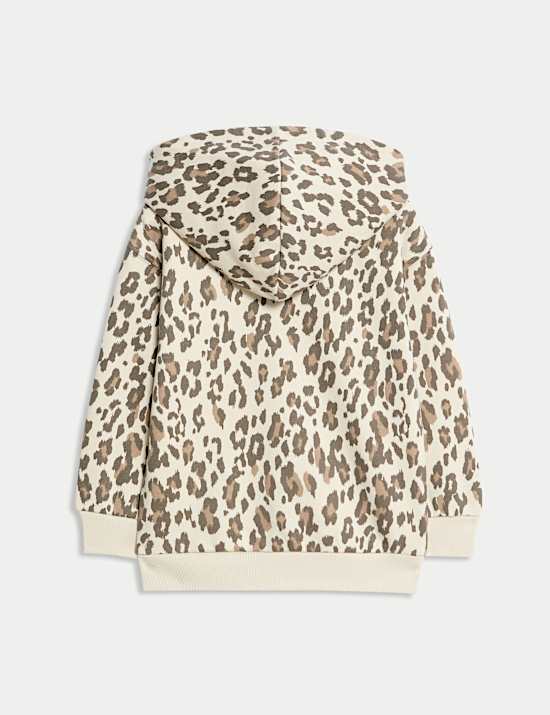 Cotton Rich Leopard Zip Hoodie (2-8 Yrs)