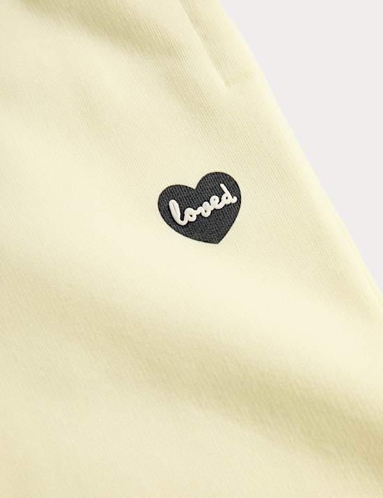 מכנסי טרנינג מבד עשיר בכותנה בגזרה רחבה (2‏-8 שנים)