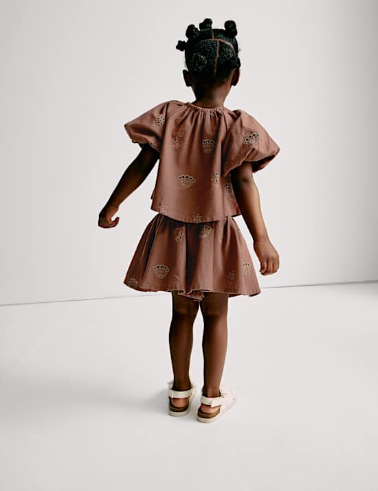 Pakaian Atasan & Bawahan Bordir Katun Murni (2-16 Thn)