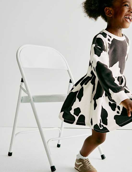 Cotton Rich Cow Print Swing Dress (2-8 Yrs)