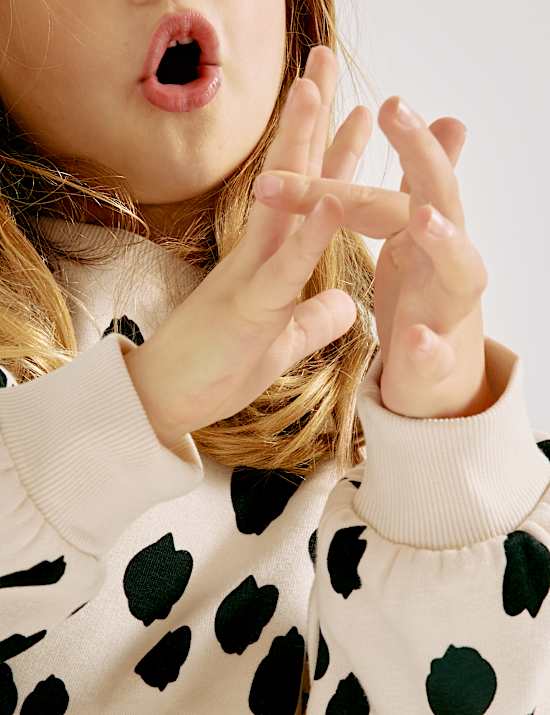 Cotton Rich Dalmatian Print Sweatshirt Dress (2-8 Years)