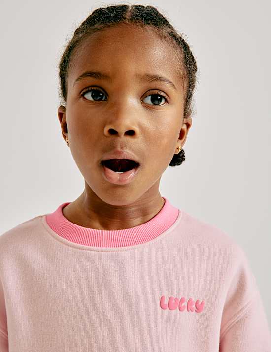 Cotton Rich Slogan Sweat Dress (2-8 Yrs)