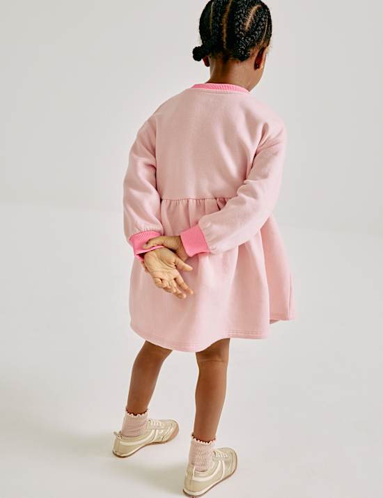Cotton Rich Slogan Sweat Dress (2-8 Yrs)