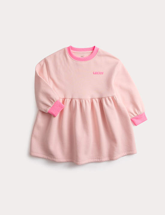 Cotton Rich Slogan Sweat Dress (2-8 Yrs)