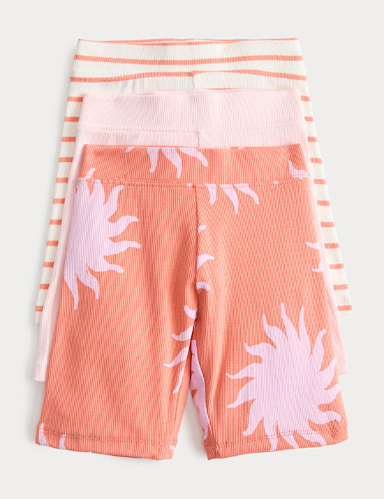 3 Pack Cotton Rich Island Cycling Shorts (2-8 Years)