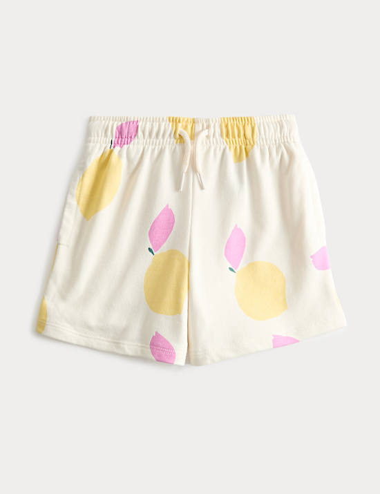 Cotton Rich Lemon Print Runner Shorts (2-8 Yrs)