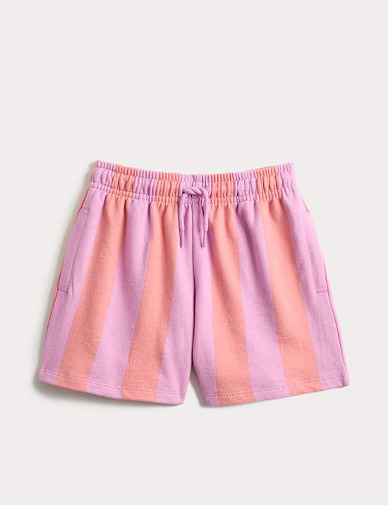 Pure Cotton Striped Runner Shorts (2-8 Yrs)
