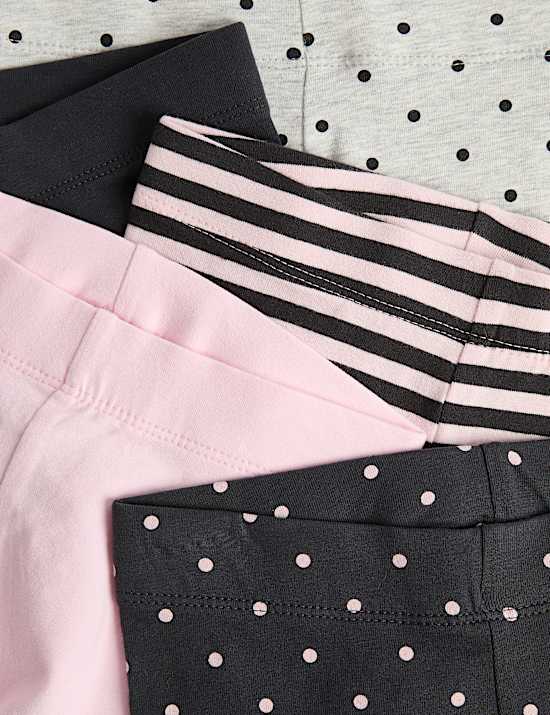 5 Pack Cotton Rich Patterned Leggings (2-10 Yrs)