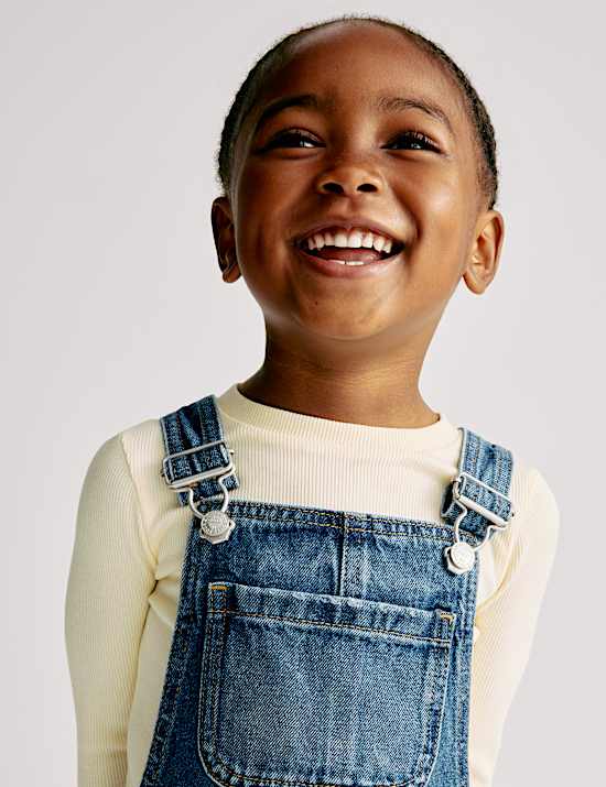 Pure Cotton Denim Dungarees (2-8 Yrs)