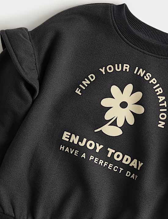 Pakaian Atasan & Bawahan Bahan Katun Motif Bunga (1-8 Thn)