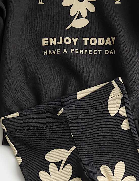 Pakaian Atasan & Bawahan Bahan Katun Motif Bunga (1-8 Thn)