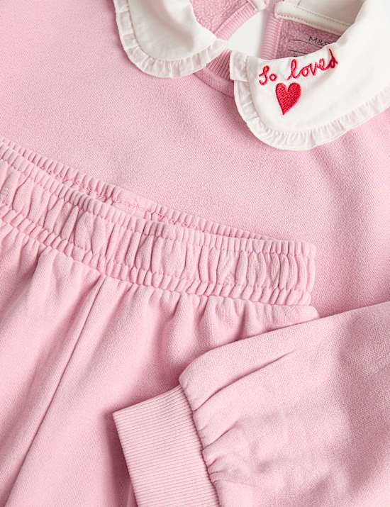 Conjunto de sudadera con cuello y parte de abajo de algod&oacute;n (1-8 a&ntilde;os)