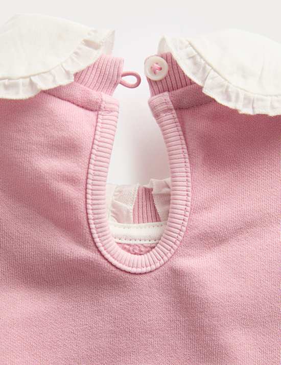 Conjunto de sudadera con cuello y parte de abajo de algod&oacute;n (1-8 a&ntilde;os)