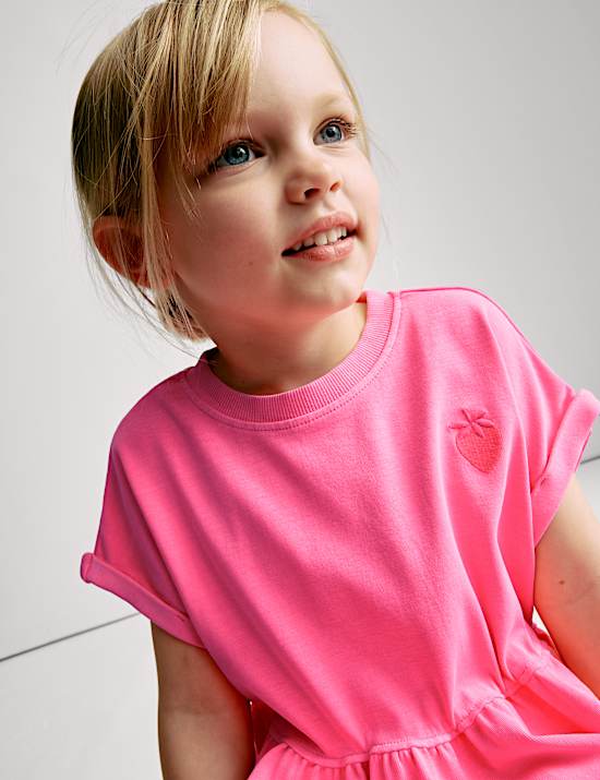 Gaun Bahan Kaos Bahan Katun (2-8 Thn)