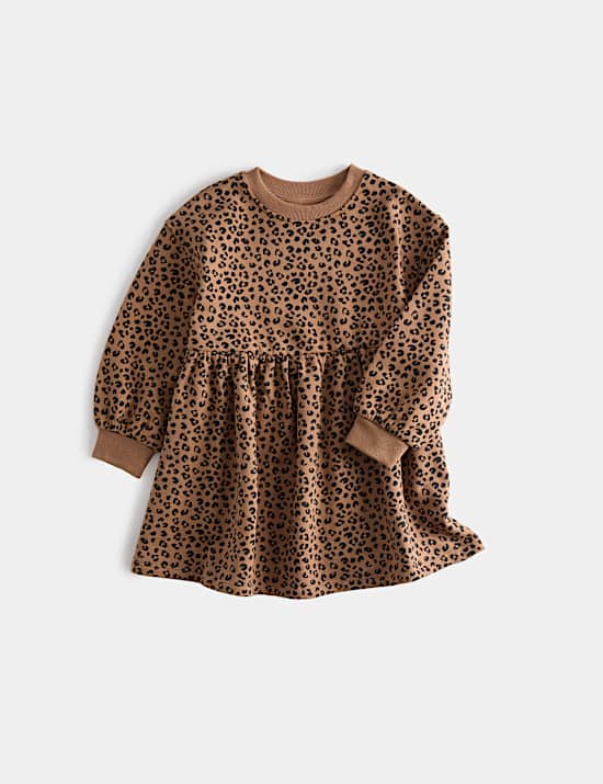 Cotton Rich Leopard Print Sweatdress (2-8 Yrs)
