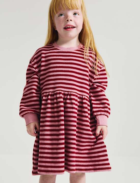 Katoenrijke, comfortabele jurk met streepmotief (2 - 8 jaar)