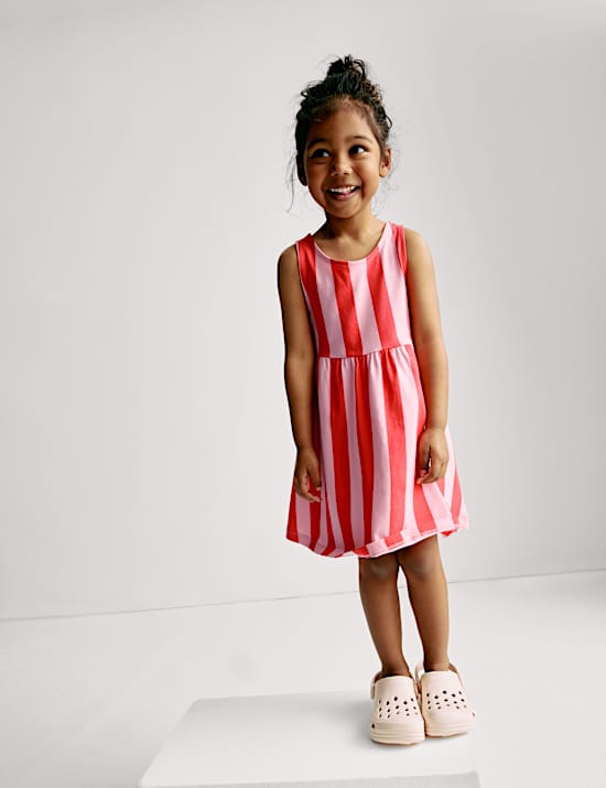 Pure Cotton Striped Dress (2-8 Yrs)