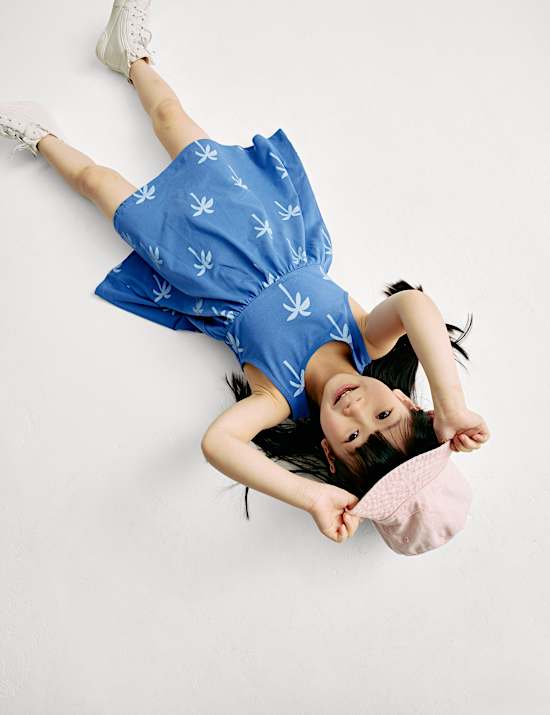 Φόρεμα με φοίνικες από 100% βαμβάκι (2-8 ετών)