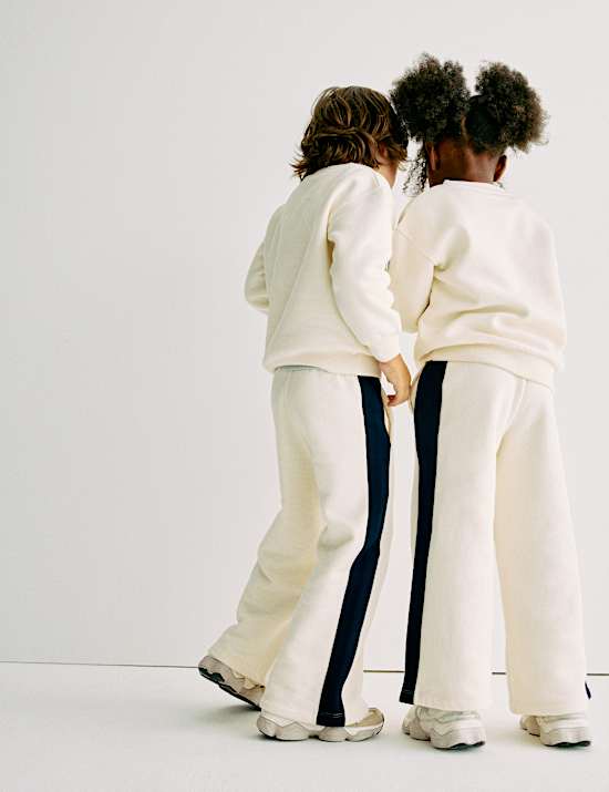 Cotton Rich Side Stripe Wide Leg Joggers (2-8 Yrs)