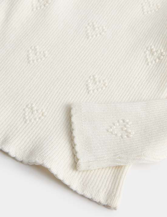 Top en maille textur&eacute;e &agrave; motif c&oelig;urs (du 2 au 10 ans)