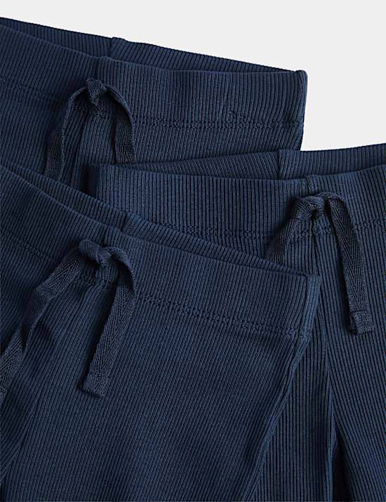 3 Pack Cotton Rich Ribbed Kickflare Leggings (2-8 Yrs)