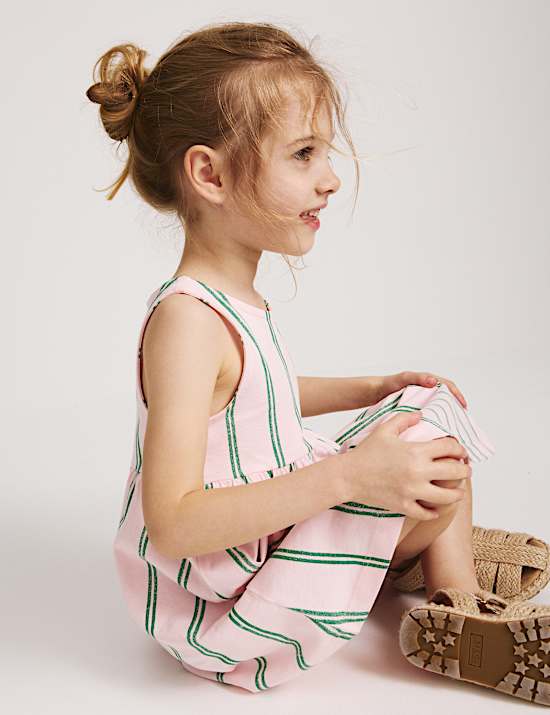 Pure Cotton Striped Sleeveless Dress (2-8 Yrs)