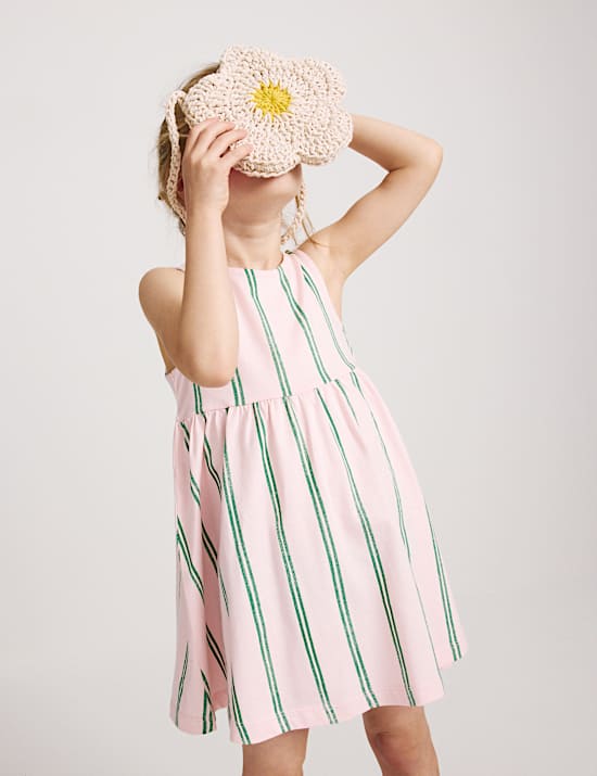 Pure Cotton Striped Sleeveless Dress (2-8 Yrs)