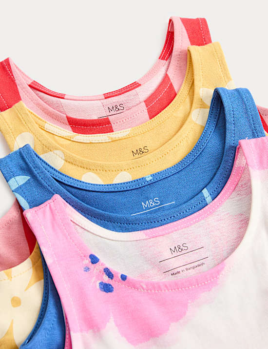 Sukienki w kwiatki 100% bawełny (2&ndash;8 lat) 4 szt.