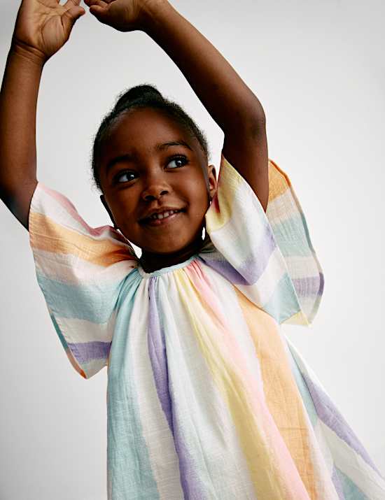 Pure Cotton Rainbow Dress (2-8 Yrs)