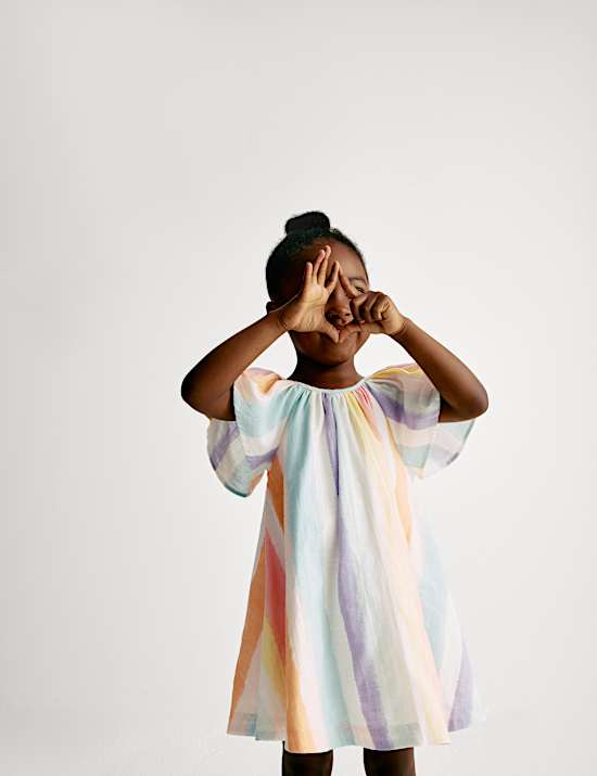 Pure Cotton Rainbow Dress (2-8 Yrs)