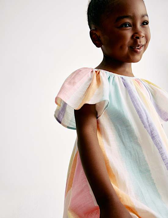 Pure Cotton Rainbow Dress (2-8 Yrs)
