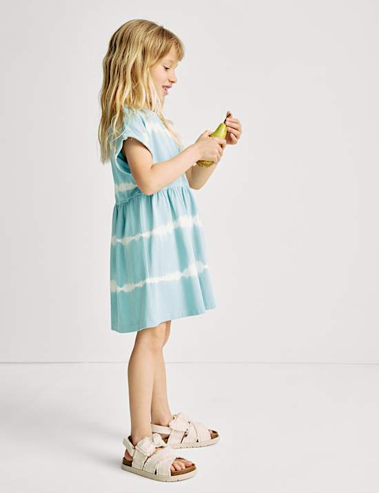 Kleid aus Jersey mit hohem Baumwollanteil und Batikmuster (2&ndash;8 J.)