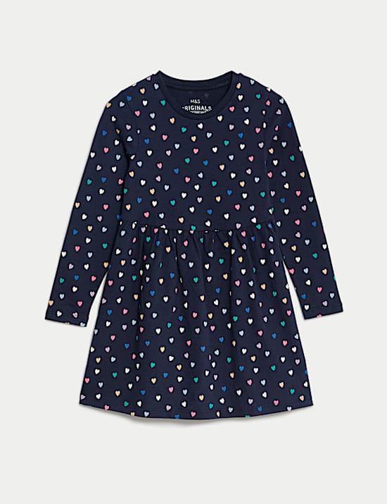 Pure Cotton Heart Dress (2-8 Yrs)