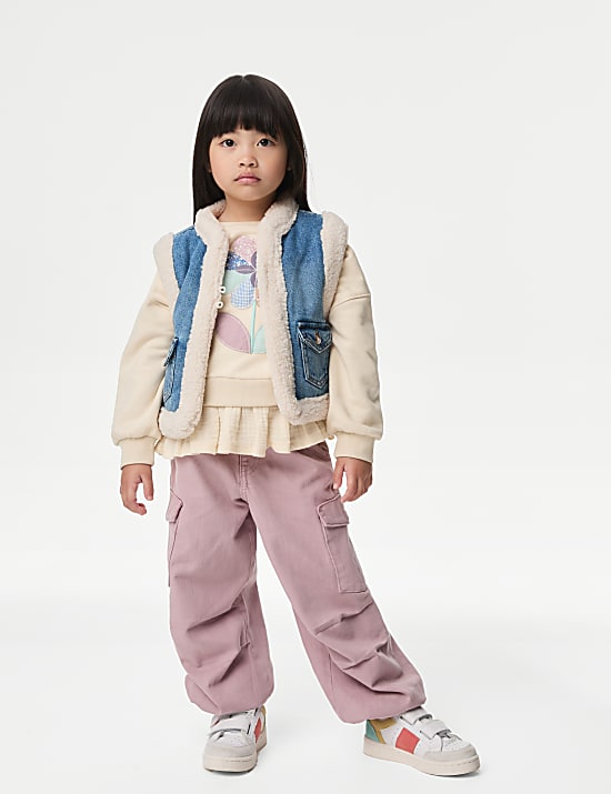 Denim Borg Gilet (2-8 Yrs)