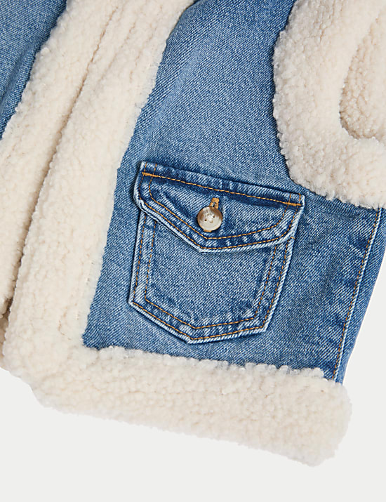 Denim Borg Gilet (2-8 Yrs)