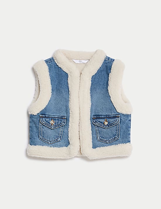 Denim Borg Gilet (2-8 Yrs)