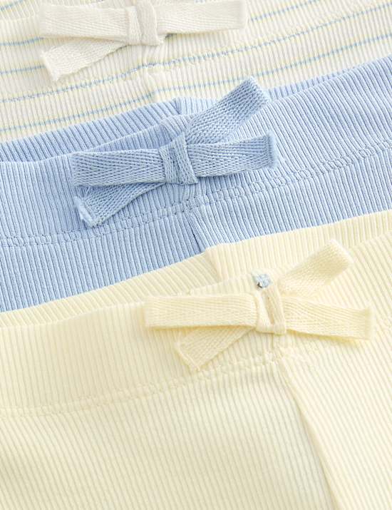 3 Pack Cotton Rich Floral & Striped Leggings (2-8 Yrs)