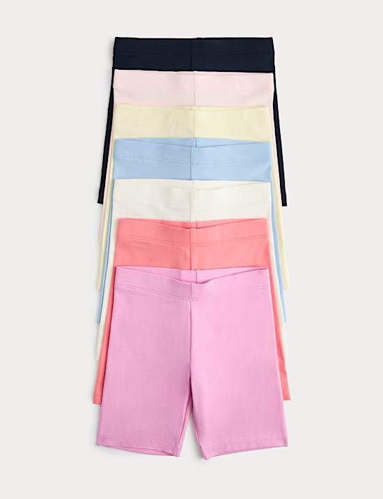 7 Pack Cotton Rich Cycling Shorts (2-8 Years)