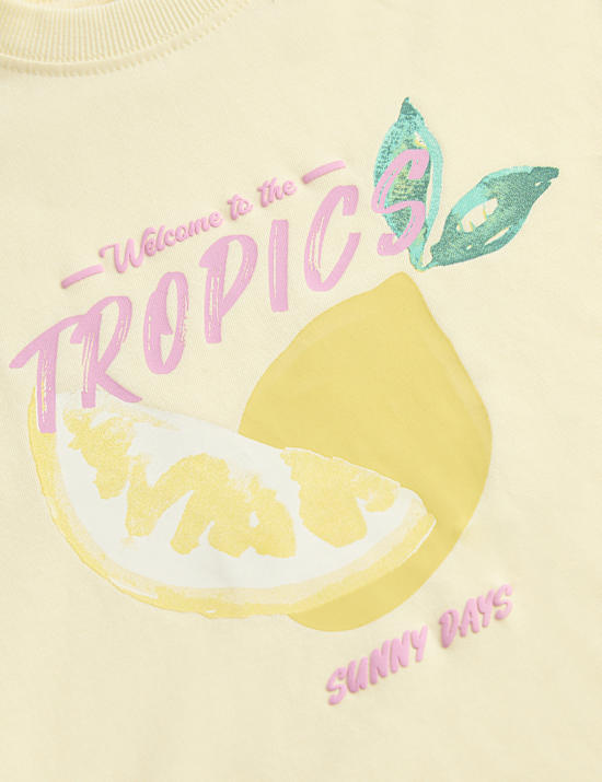 Lot de 2 ensembles en coton &agrave; motif graphique fruit (du 2 au 8 ans)