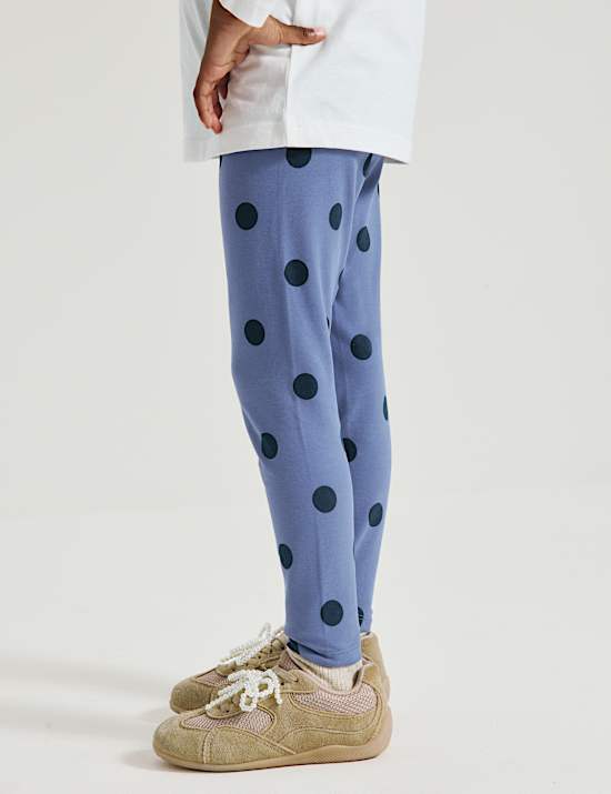 Cotton Rich Jersey Spot Print Leggings (2-8 Yrs)