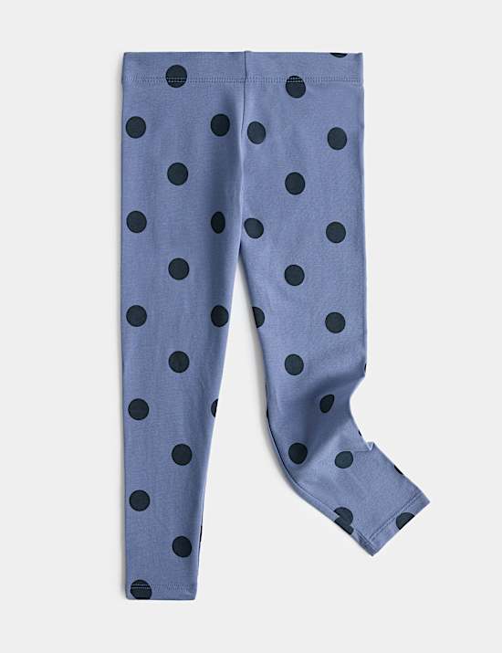 Cotton Rich Jersey Spot Print Leggings (2-8 Yrs)