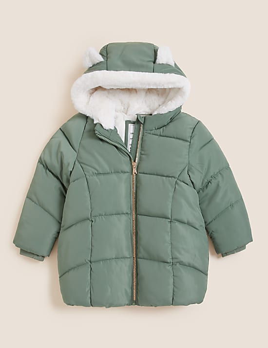 Stormwear&trade; Kitten Ear Padded Longline Coat (2-7 Yrs)