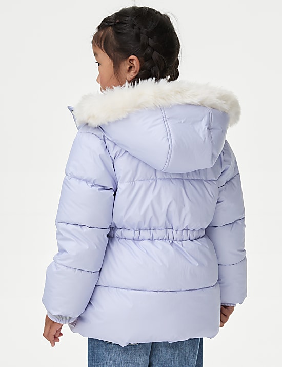 Metalická parka s podšívkou z umělé kožešiny (2–8 let)